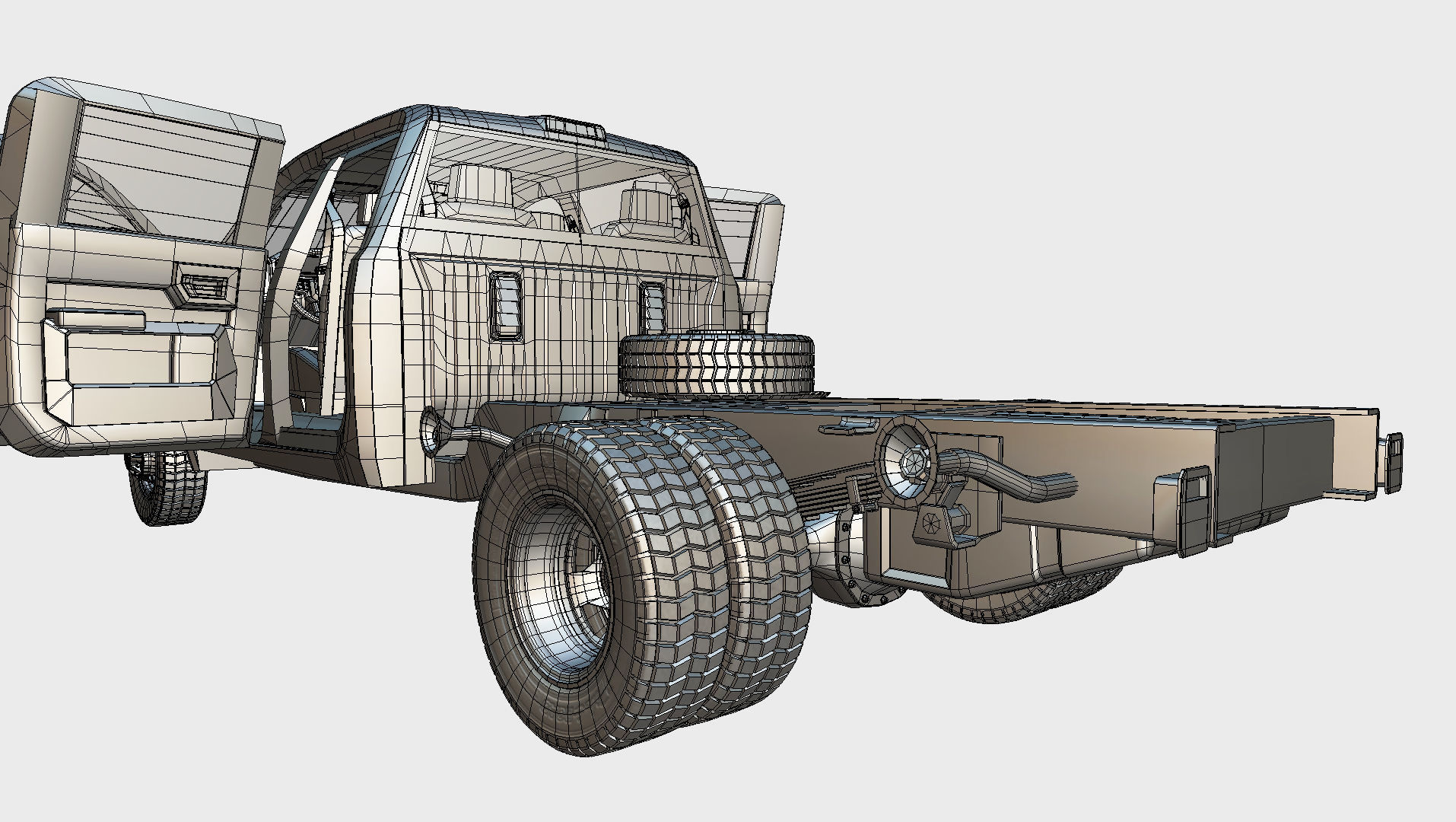 Silverado 3500 HD crewcab 2021 lowpoly 3dmodel Low-poly 3D model_18