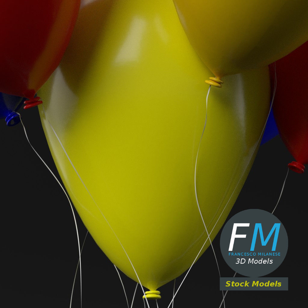 Bunch of balloons 3D model_5