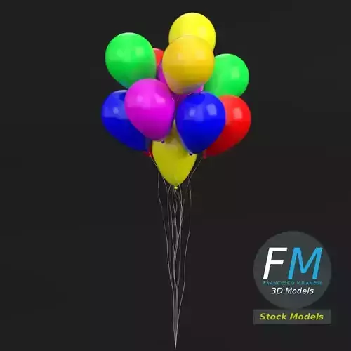 Bunch of balloons 3D model