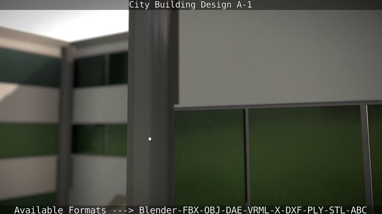 City Building Design A-1 Low-poly 3D model_76