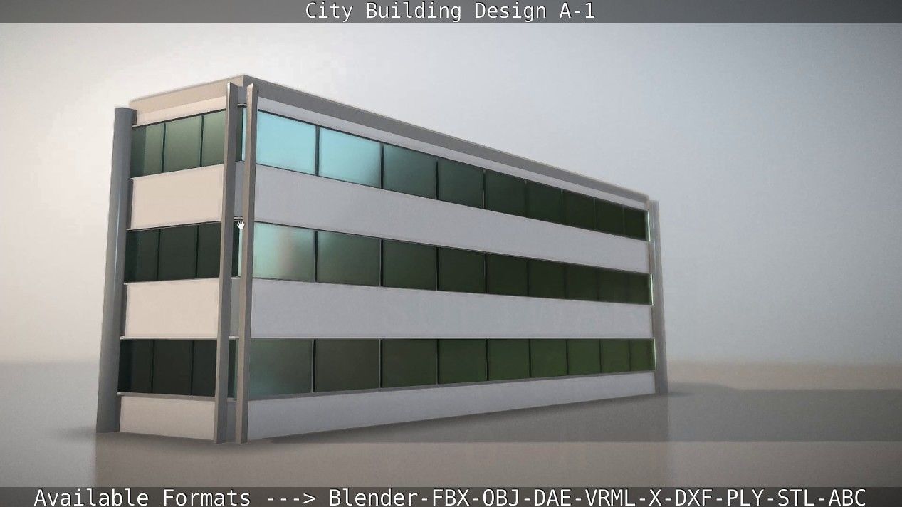 City Building Design A-1 Low-poly 3D model_43