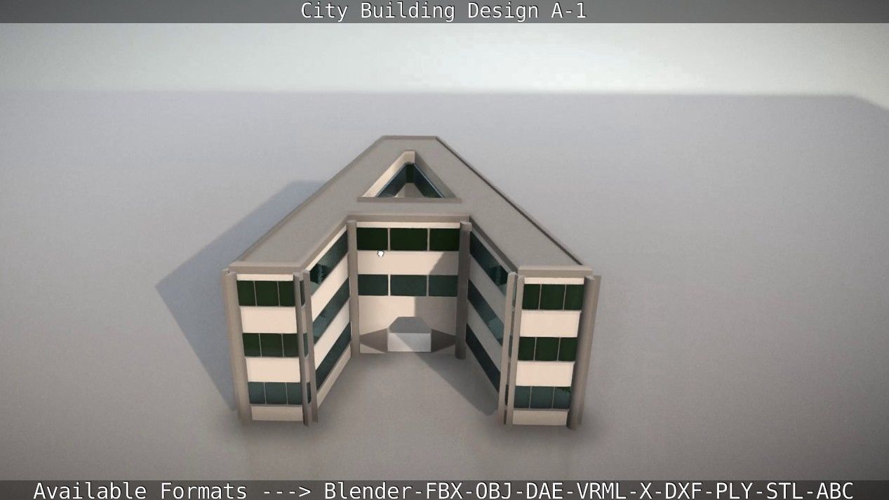 City Building Design A-1 Low-poly 3D model_27