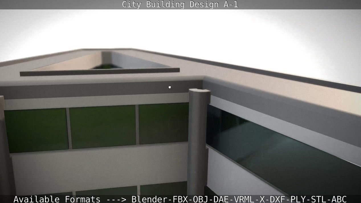 City Building Design A-1 Low-poly 3D model_61