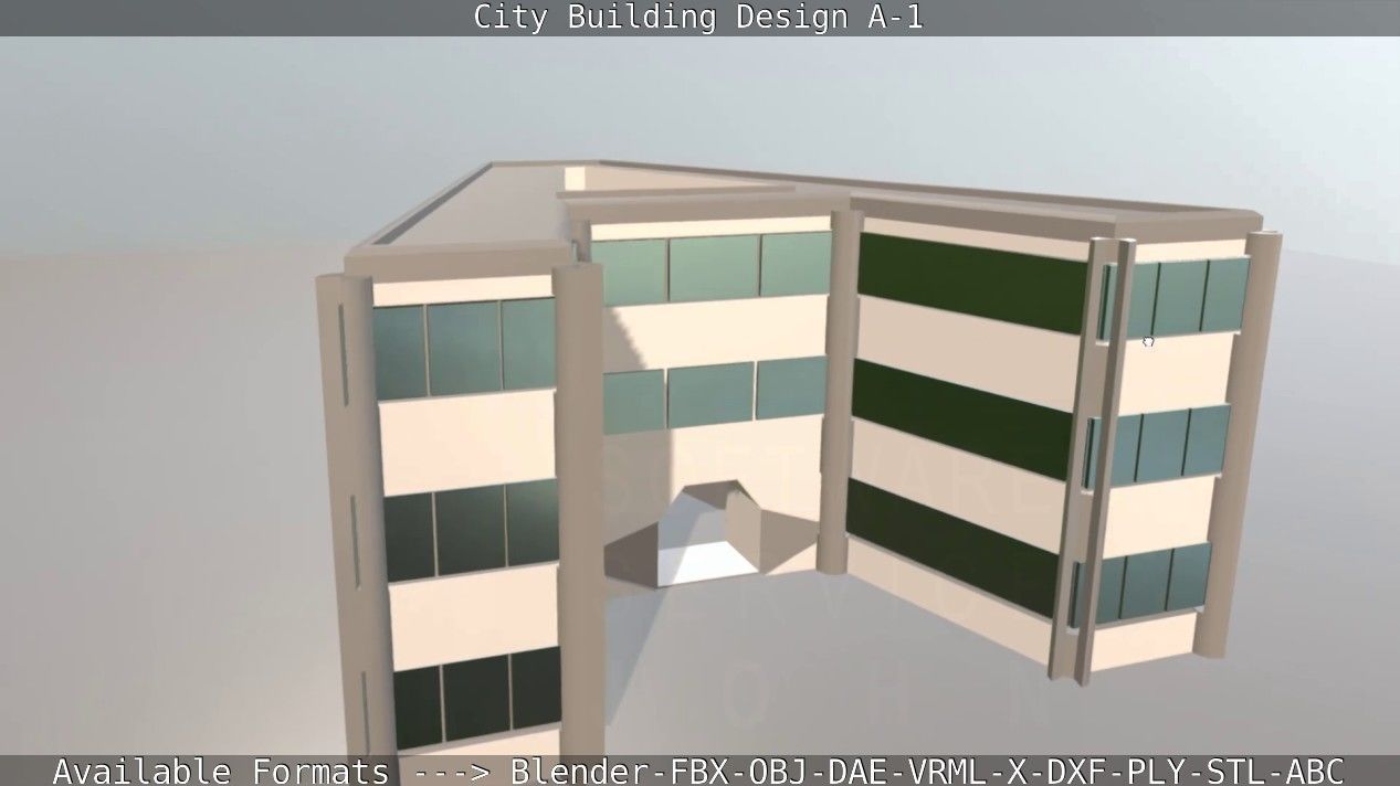 City Building Design A-1 Low-poly 3D model_117