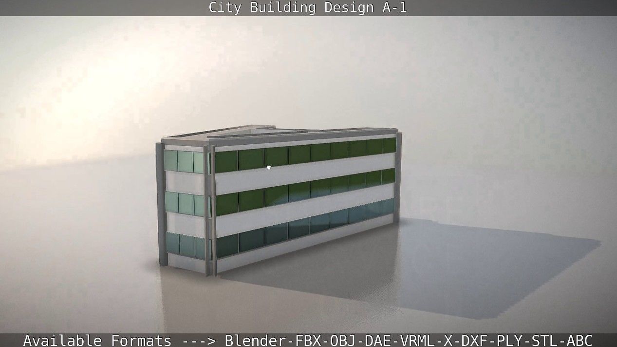 City Building Design A-1 Low-poly 3D model_36