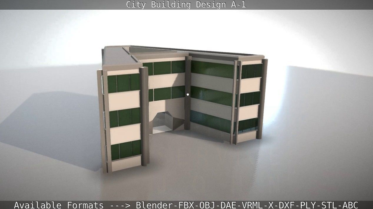 City Building Design A-1 Low-poly 3D model_13