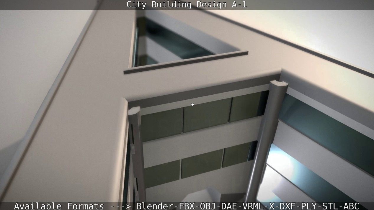 City Building Design A-1 Low-poly 3D model_47