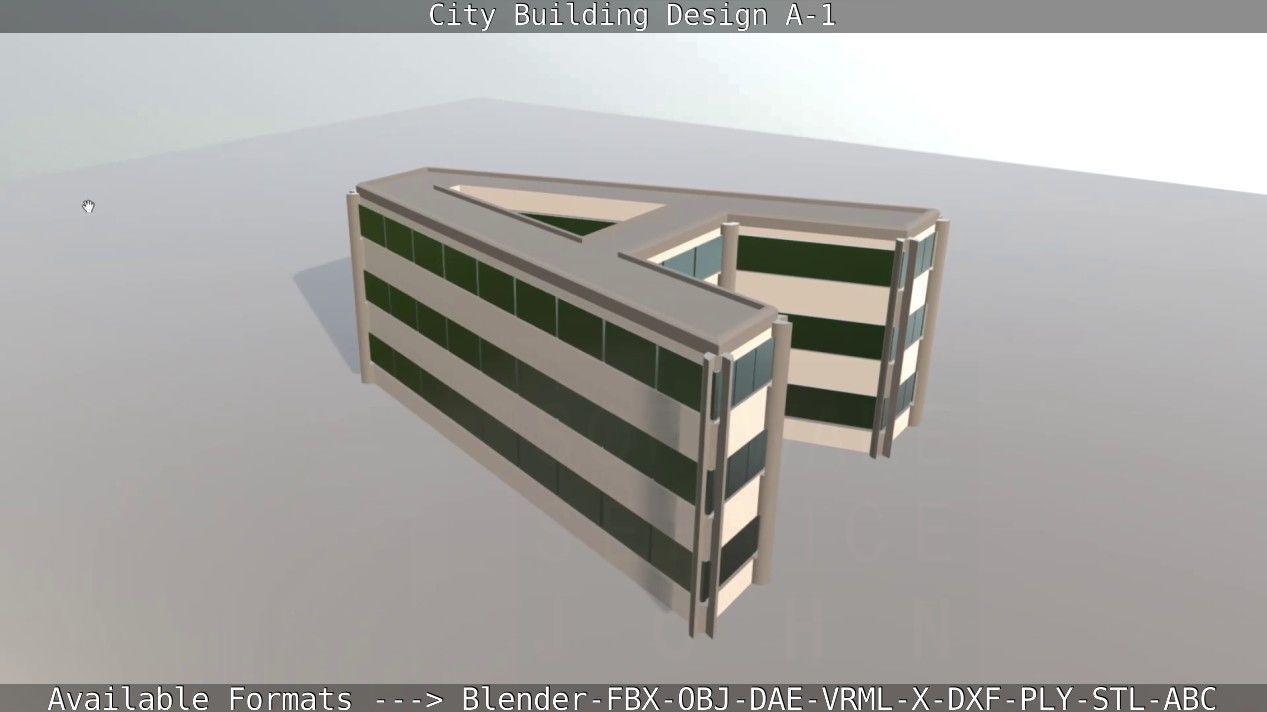 City Building Design A-1 Low-poly 3D model_122
