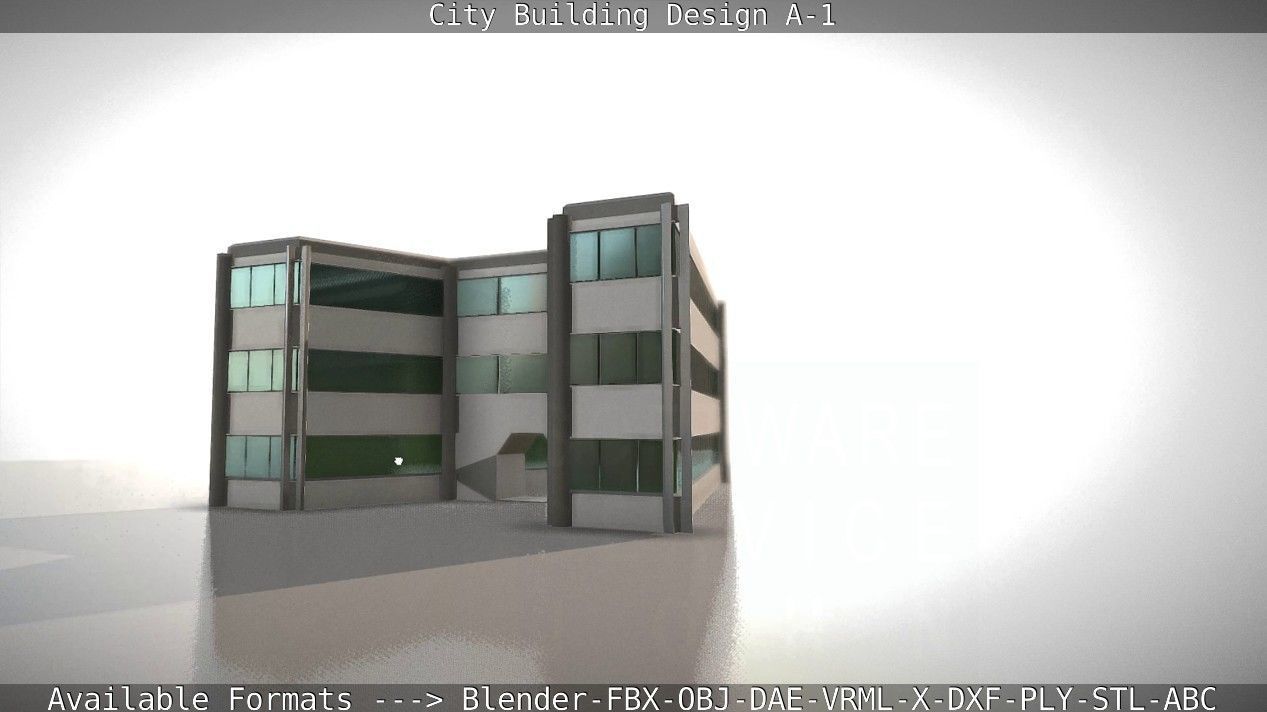 City Building Design A-1 Low-poly 3D model_79