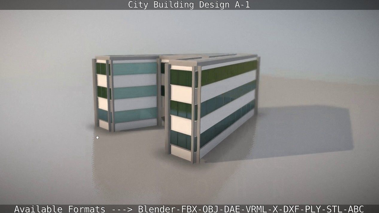 City Building Design A-1 Low-poly 3D model_82