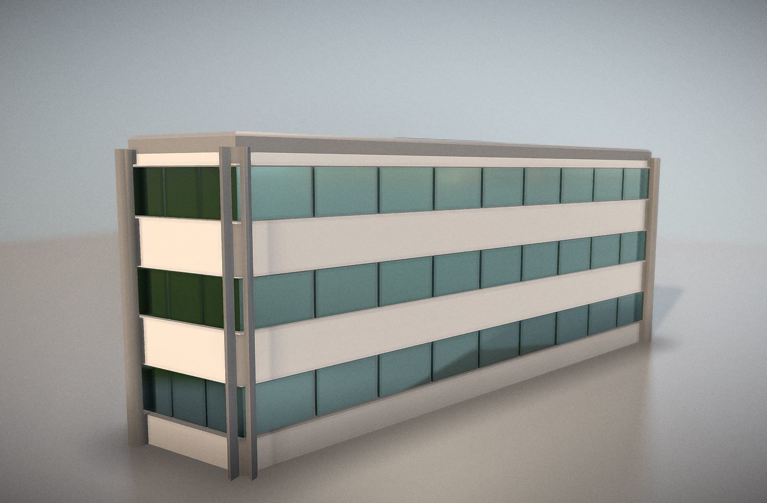 City Building Design A-1 Low-poly 3D model_2