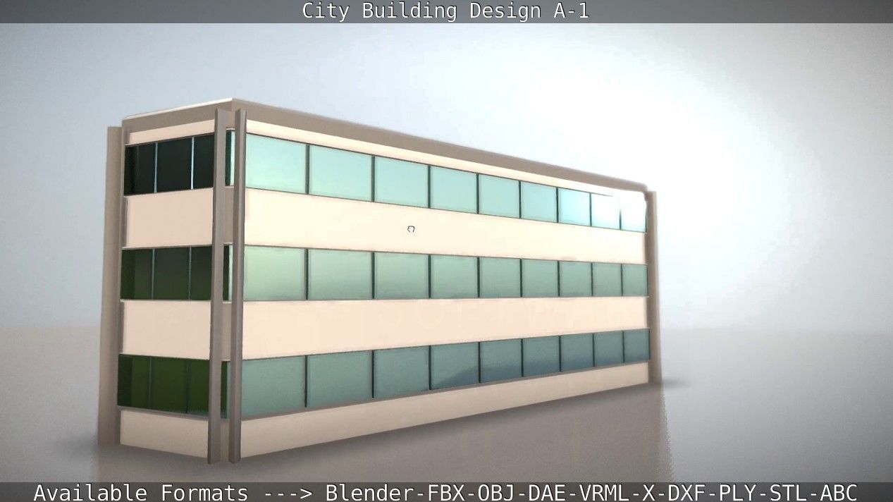 City Building Design A-1 Low-poly 3D model_39