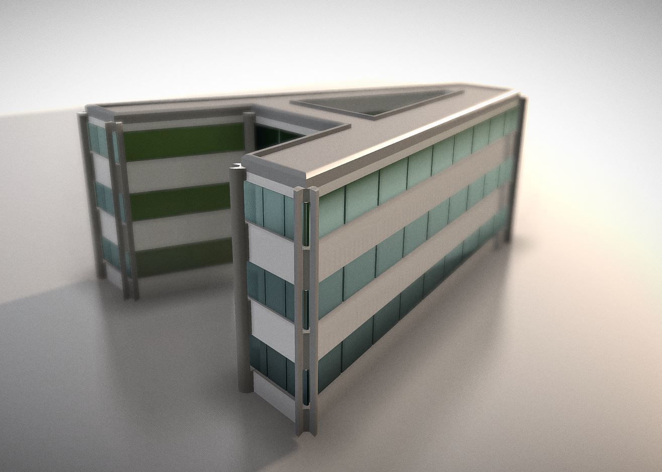 City Building Design A-1 Low-poly 3D model_4