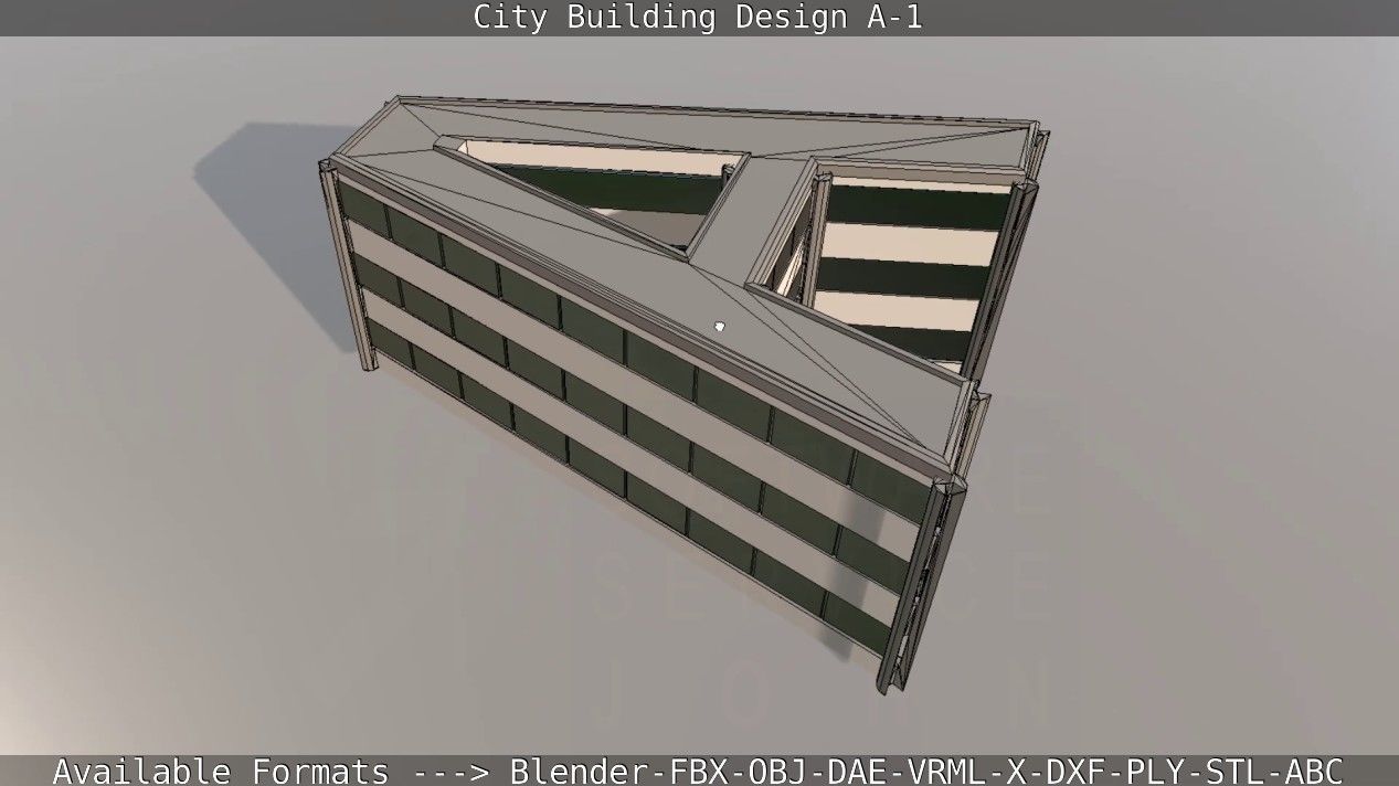 City Building Design A-1 Low-poly 3D model_106