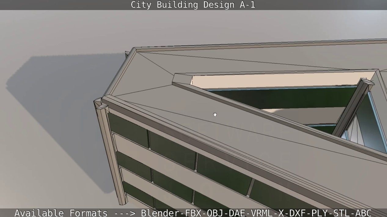 City Building Design A-1 Low-poly 3D model_104
