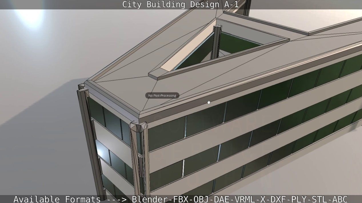 City Building Design A-1 Low-poly 3D model_103