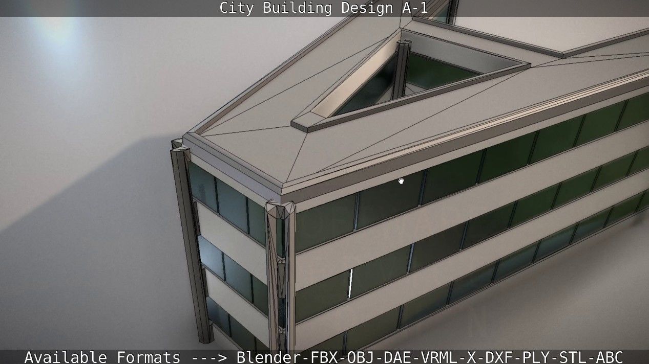 City Building Design A-1 Low-poly 3D model_101