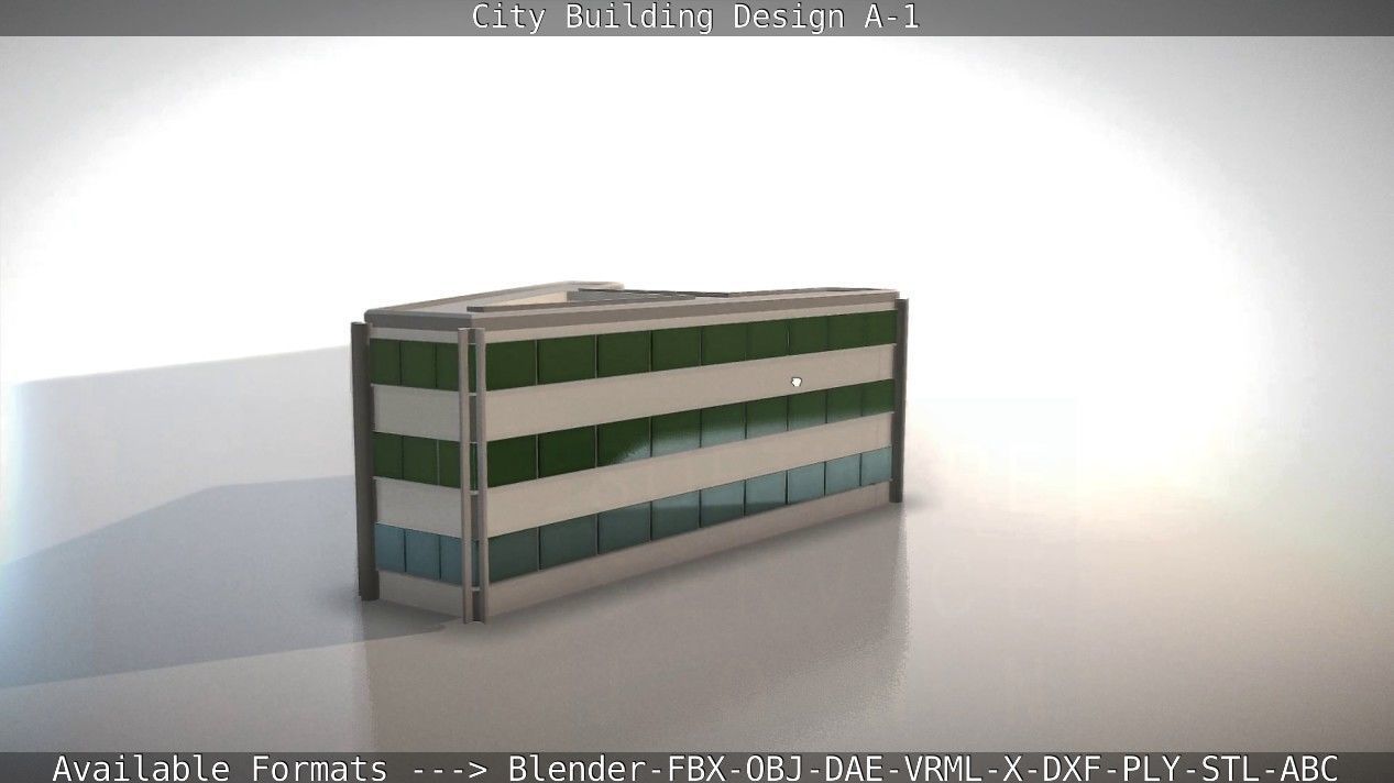 City Building Design A-1 Low-poly 3D model_35