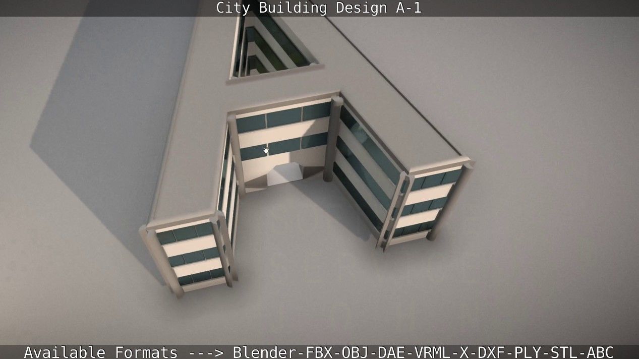 City Building Design A-1 Low-poly 3D model_20