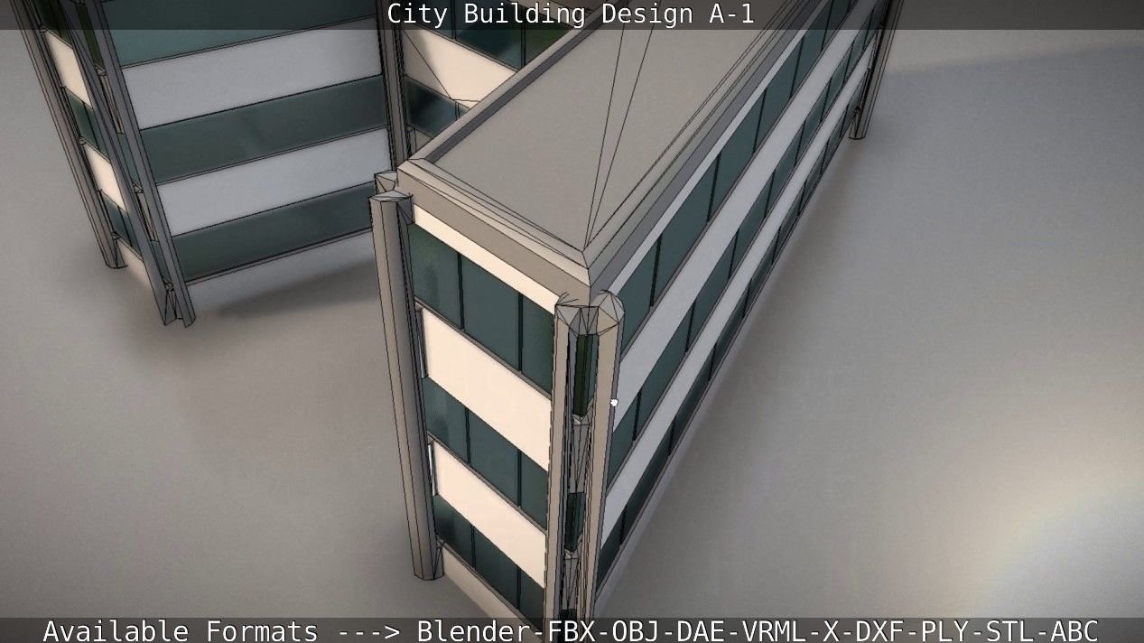 City Building Design A-1 Low-poly 3D model_88