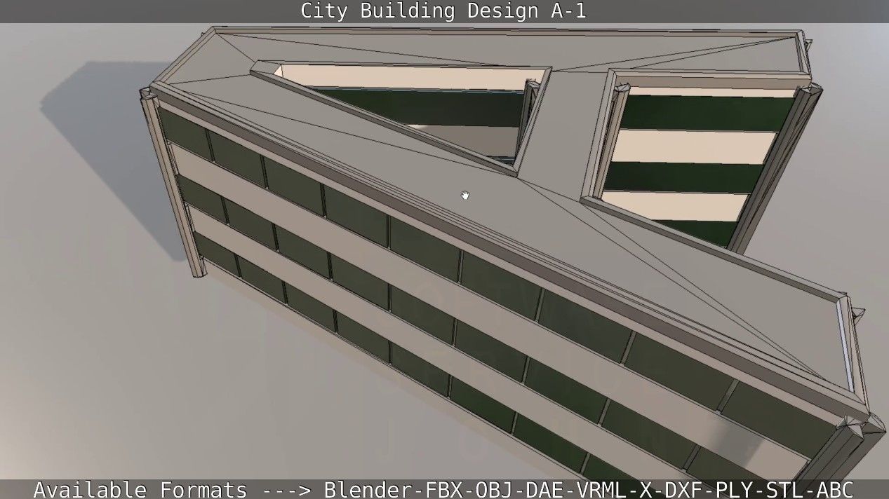 City Building Design A-1 Low-poly 3D model_105