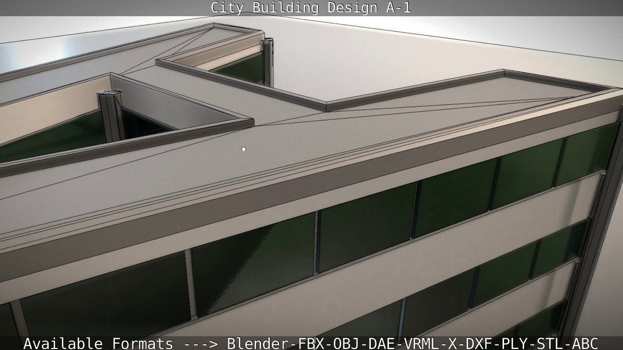 City Building Design A-1 Low-poly 3D model_95
