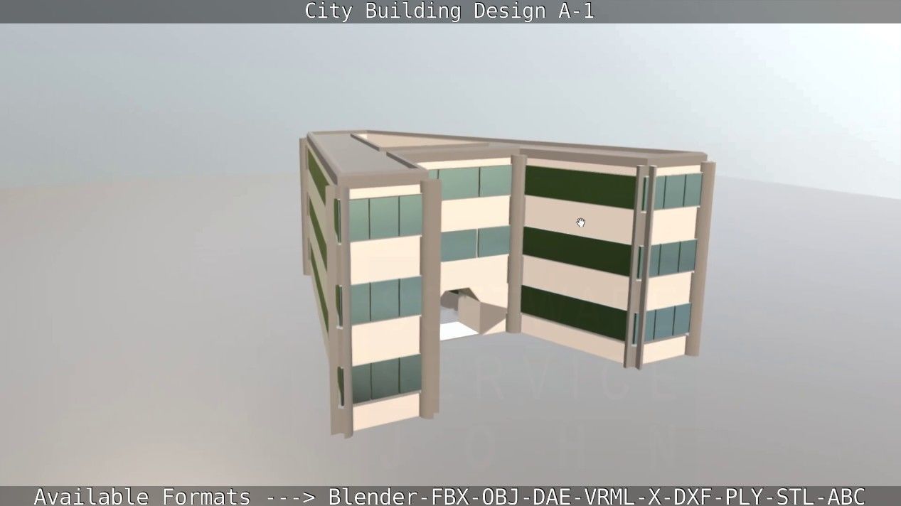 City Building Design A-1 Low-poly 3D model_118