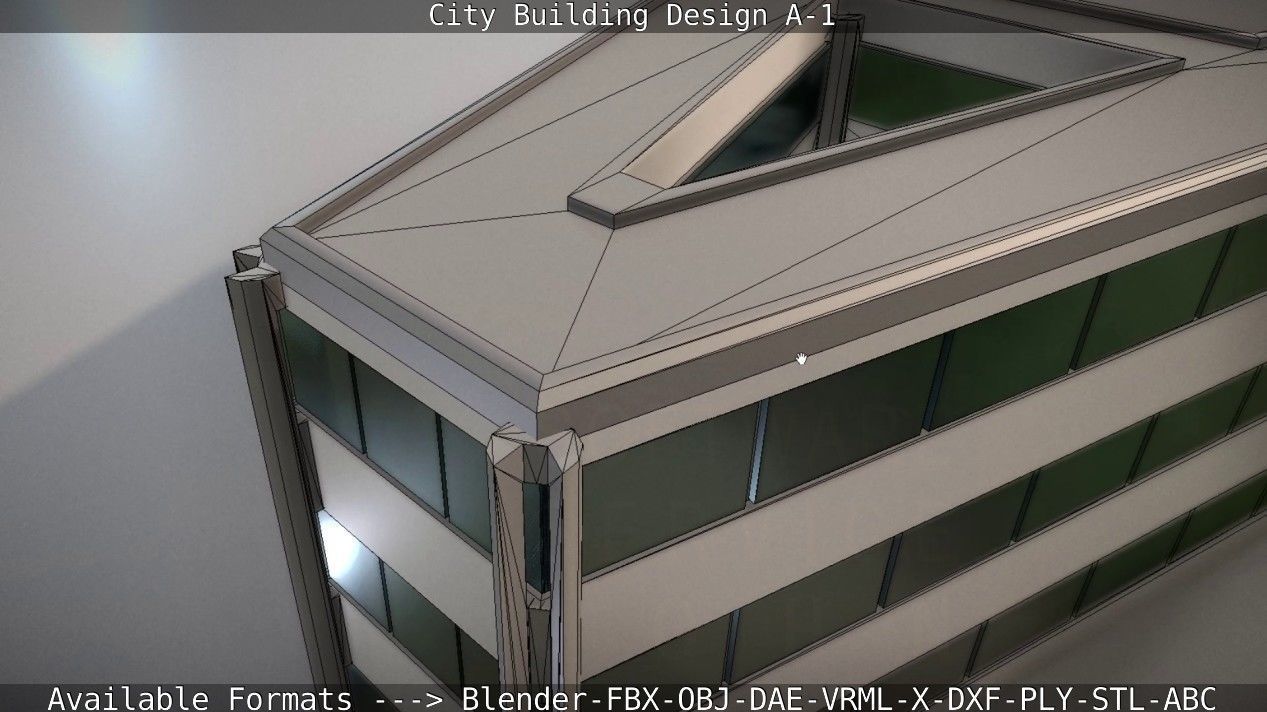 City Building Design A-1 Low-poly 3D model_100