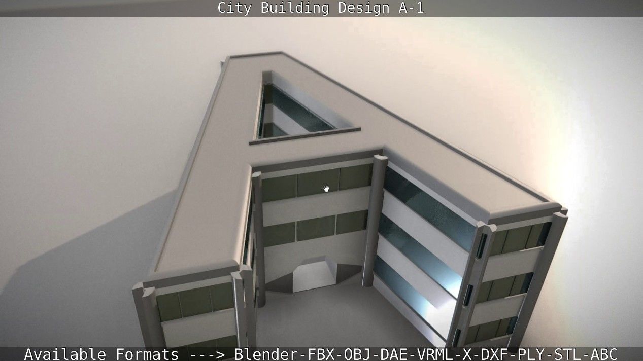 City Building Design A-1 Low-poly 3D model_46