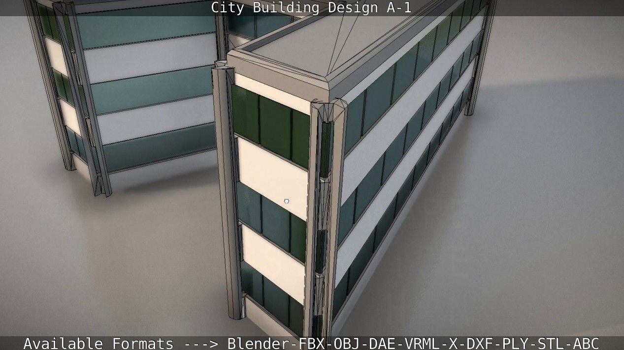 City Building Design A-1 Low-poly 3D model_87