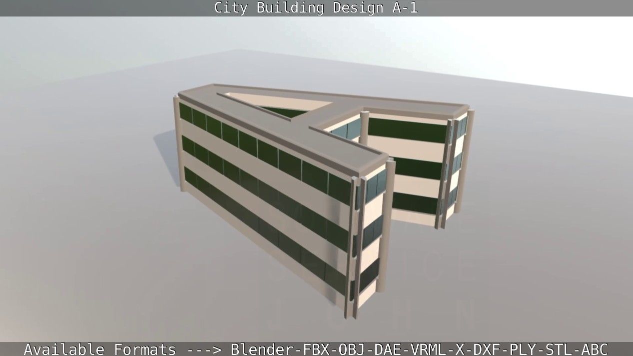 City Building Design A-1 Low-poly 3D model_121