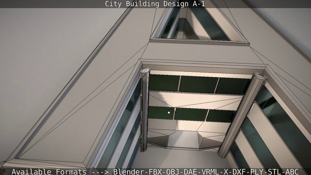 City Building Design A-1 Low-poly 3D model_91