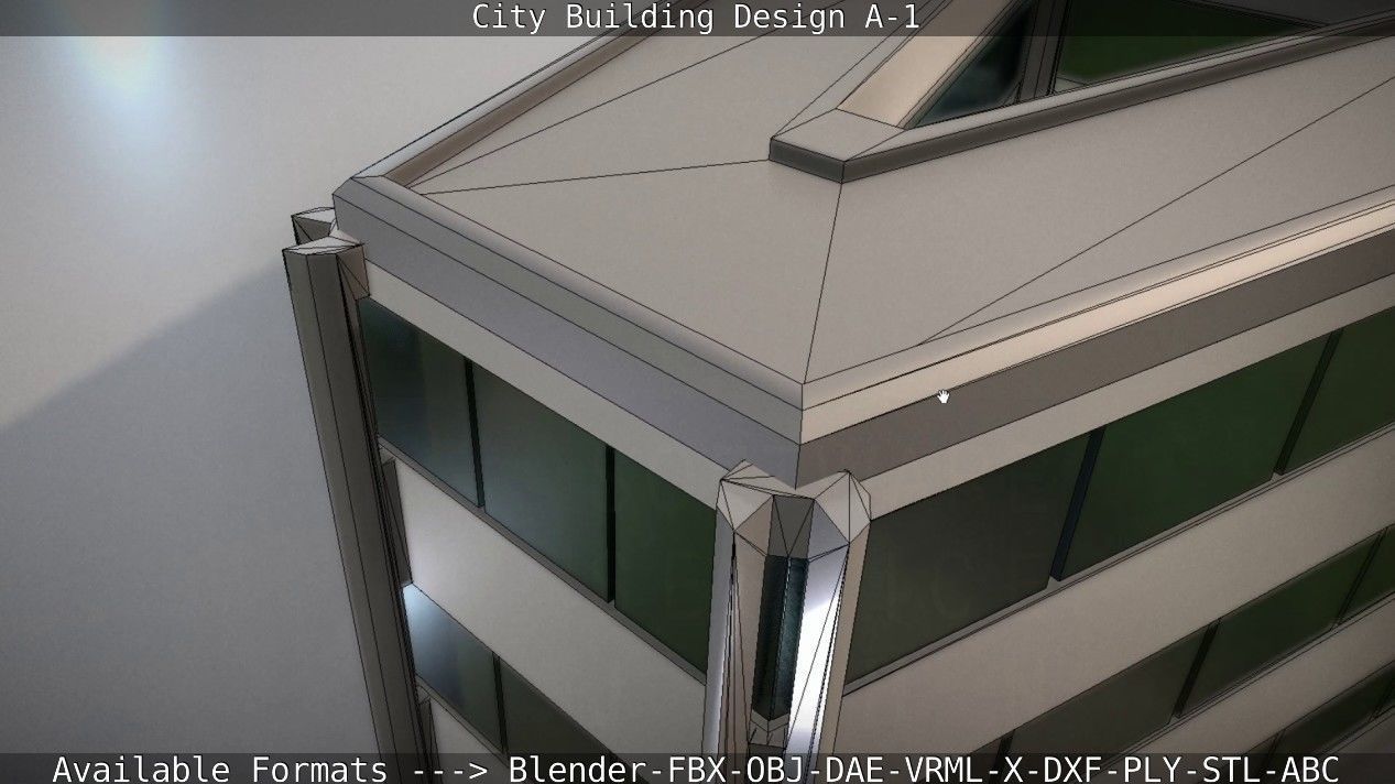 City Building Design A-1 Low-poly 3D model_98