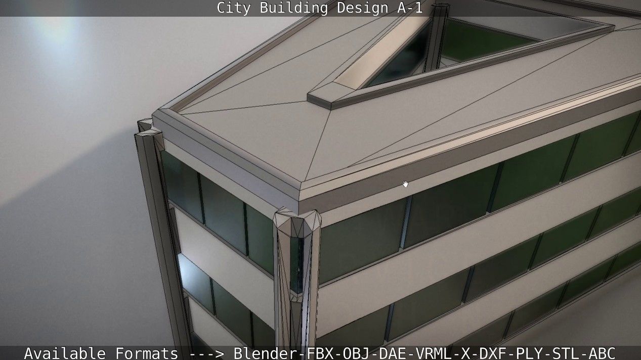 City Building Design A-1 Low-poly 3D model_99