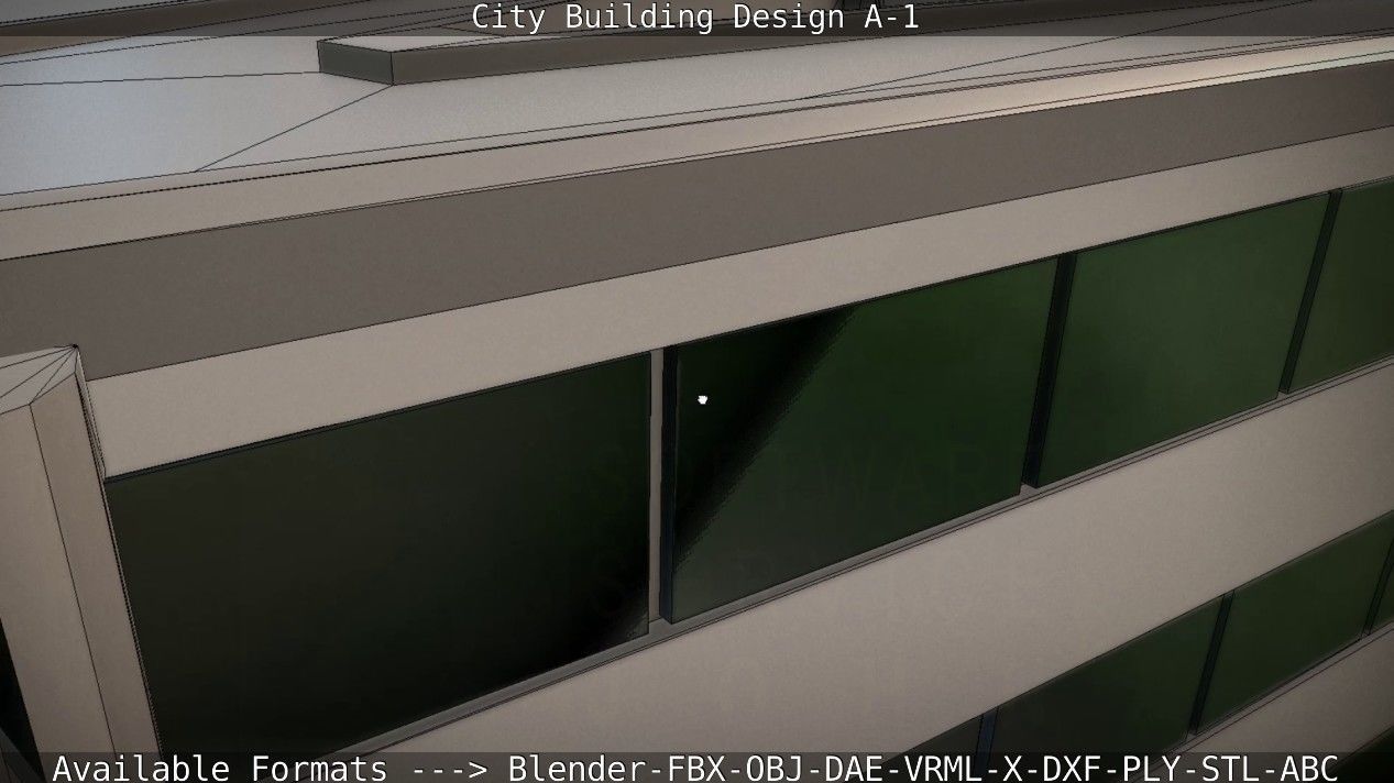 City Building Design A-1 Low-poly 3D model_96