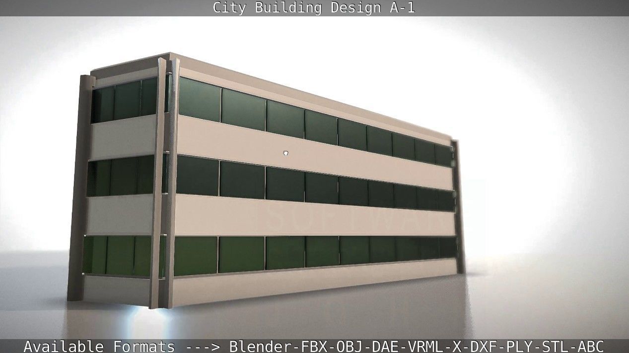 City Building Design A-1 Low-poly 3D model_41