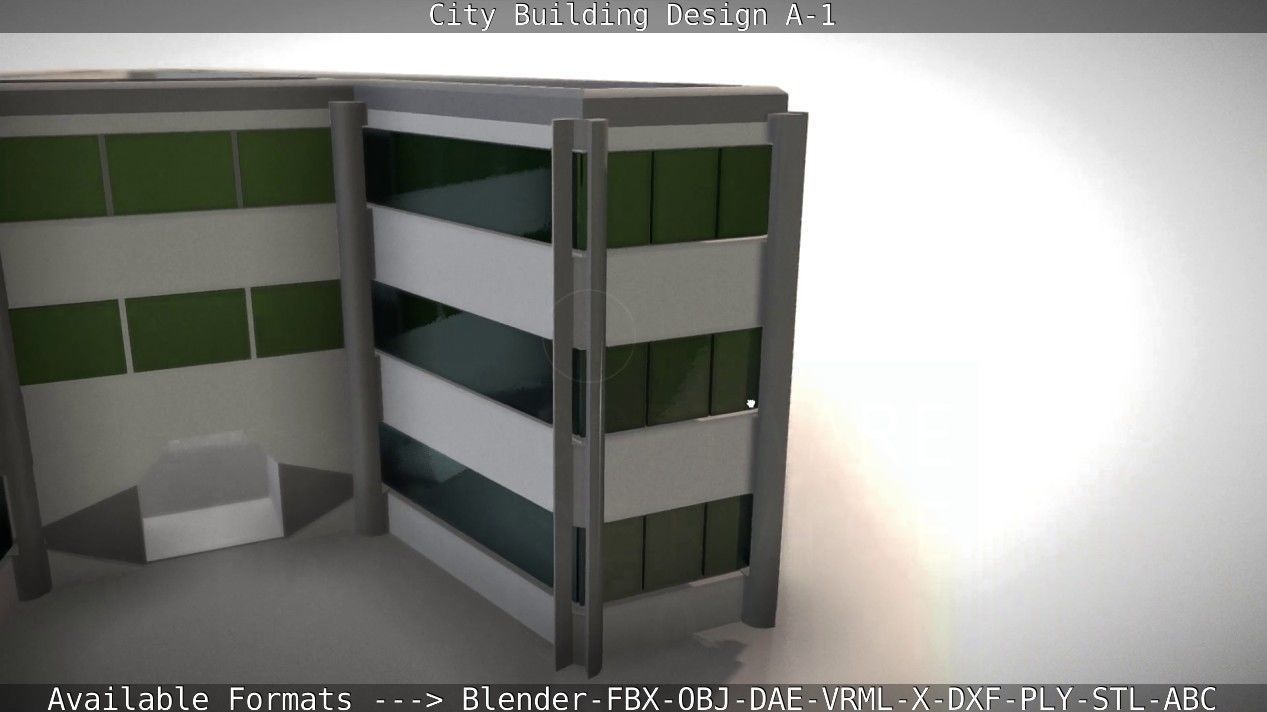 City Building Design A-1 Low-poly 3D model_65