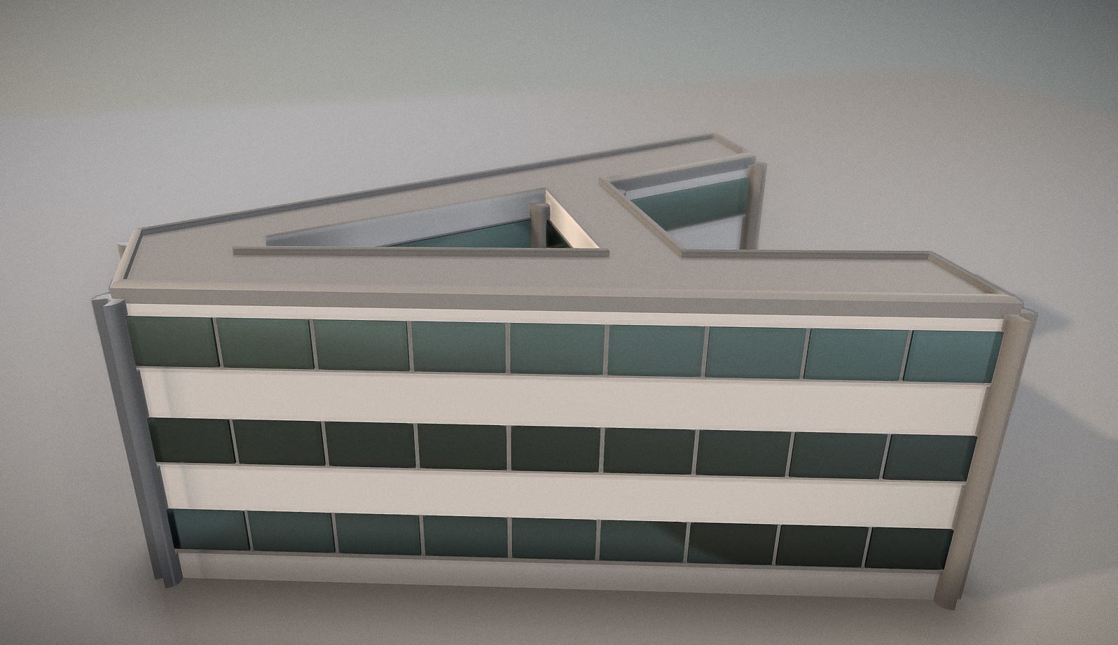 City Building Design A-1 Low-poly 3D model_7