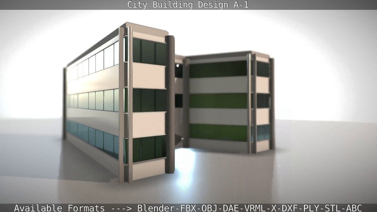City Building Design A-1 Low-poly 3D model_10