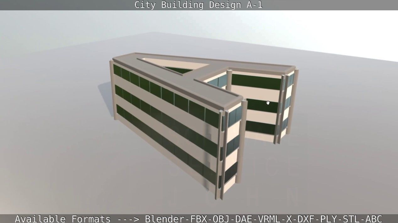 City Building Design A-1 Low-poly 3D model_119