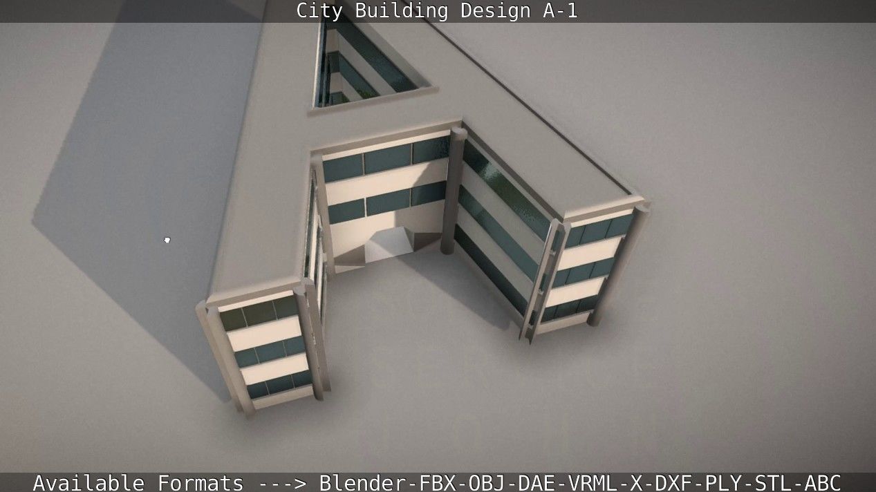 City Building Design A-1 Low-poly 3D model_19