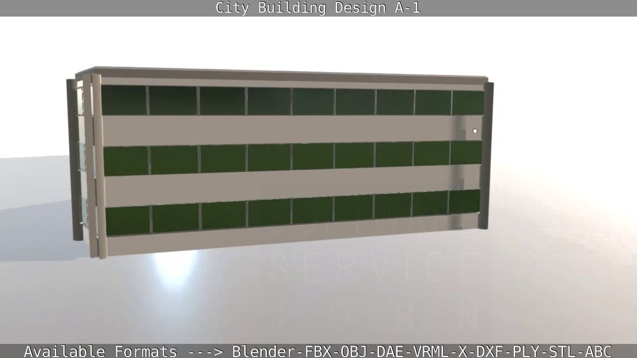 City Building Design A-1 Low-poly 3D model_113