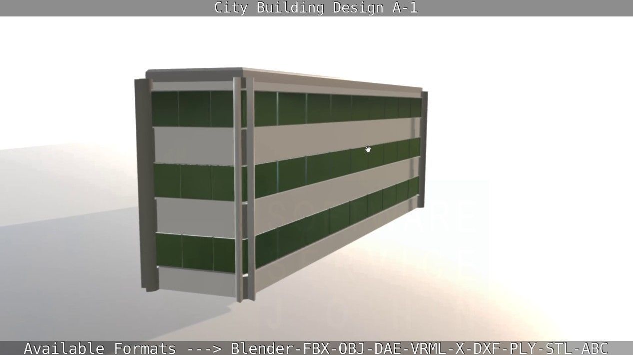 City Building Design A-1 Low-poly 3D model_114