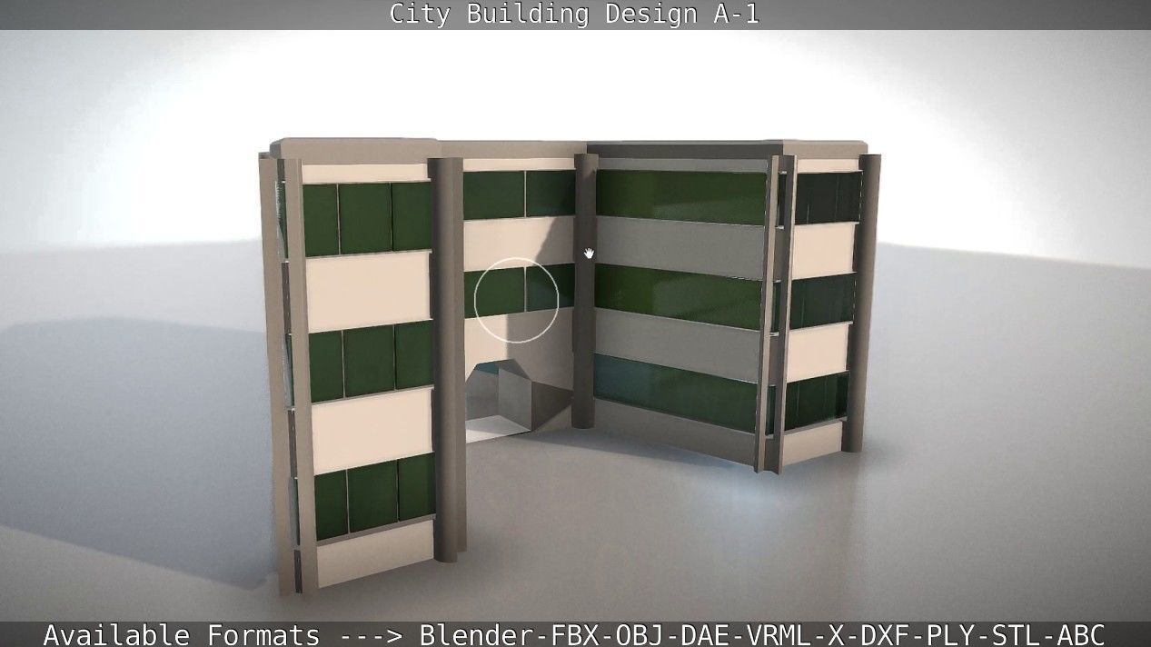 City Building Design A-1 Low-poly 3D model_12