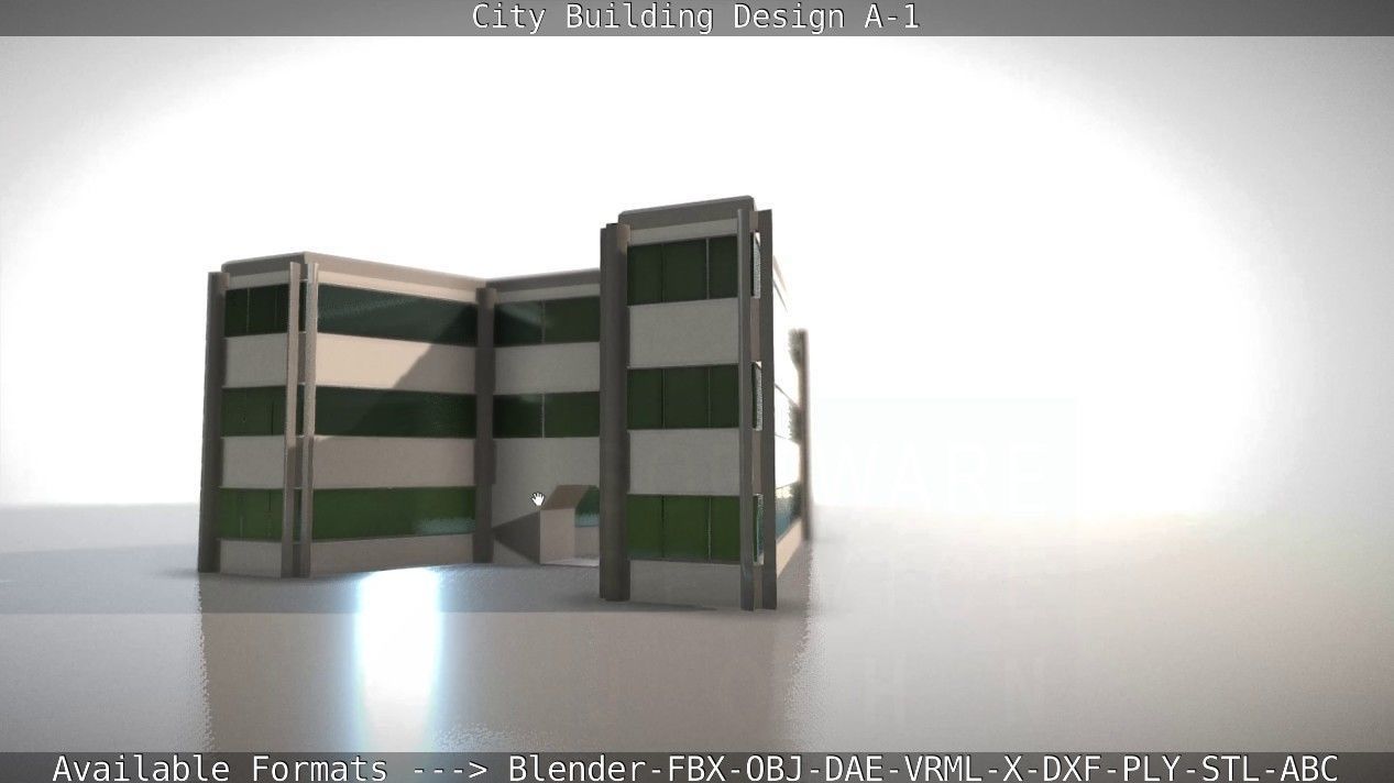 City Building Design A-1 Low-poly 3D model_78