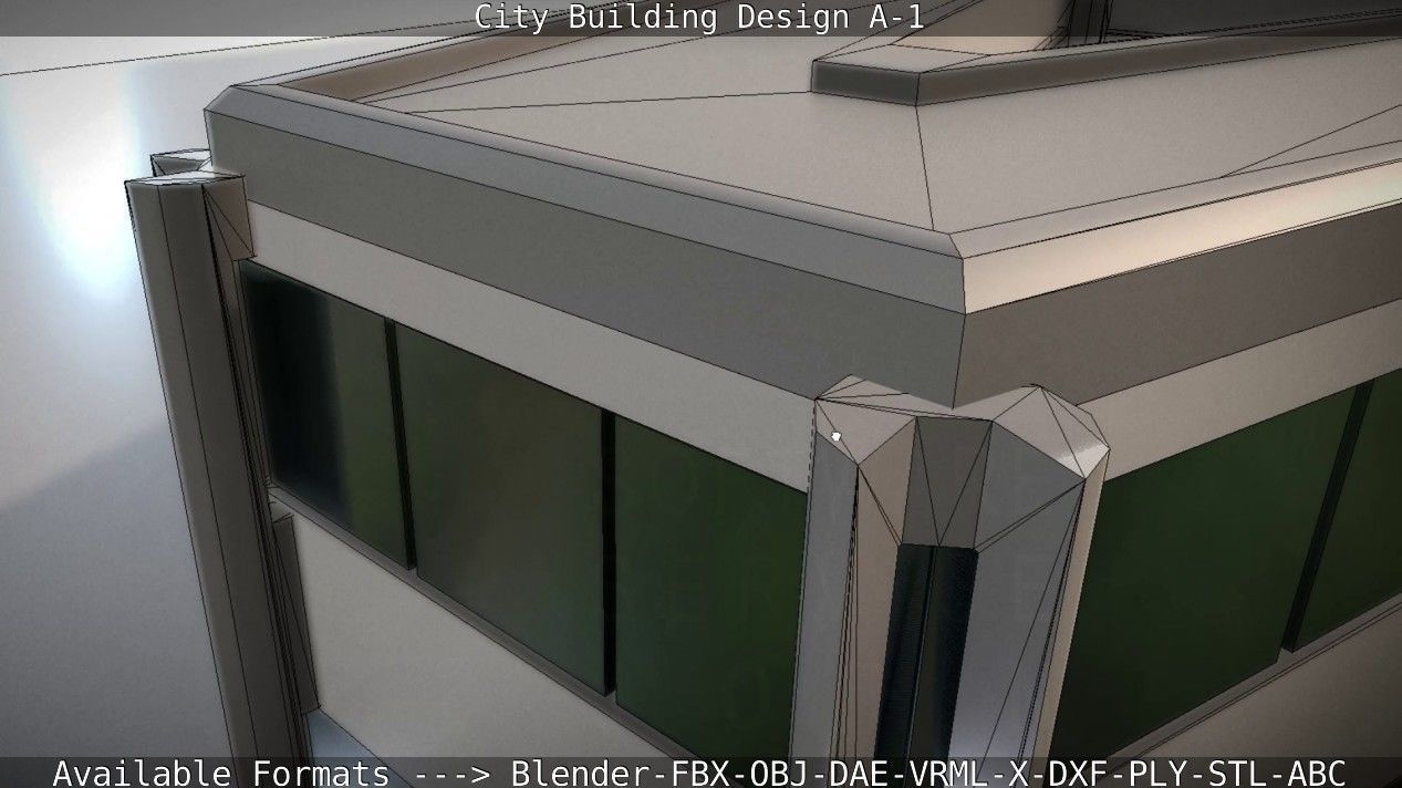 City Building Design A-1 Low-poly 3D model_97