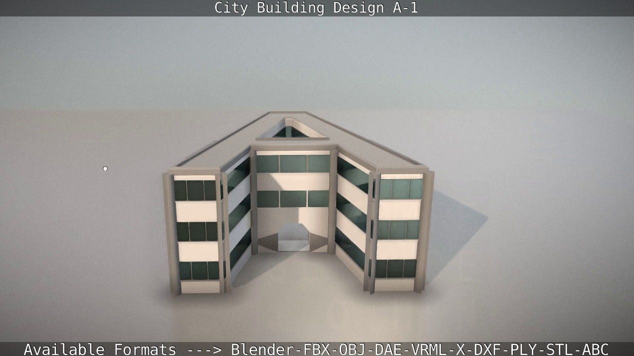 City Building Design A-1 Low-poly 3D model_32