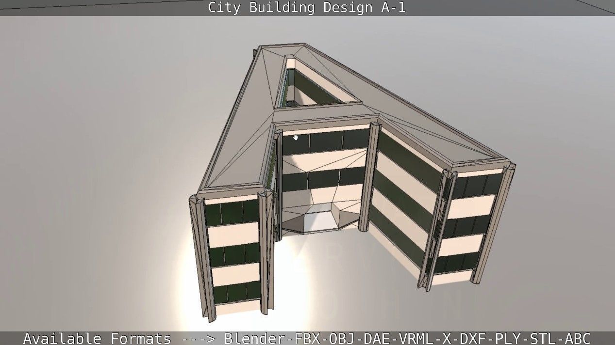 City Building Design A-1 Low-poly 3D model_107