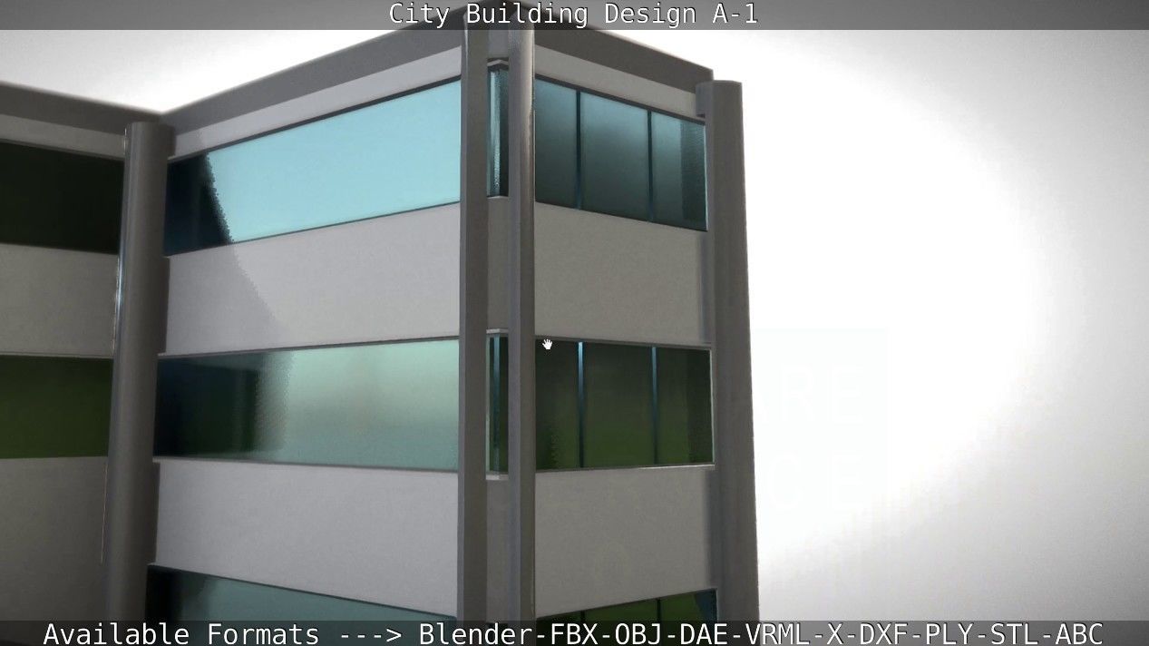 City Building Design A-1 Low-poly 3D model_66