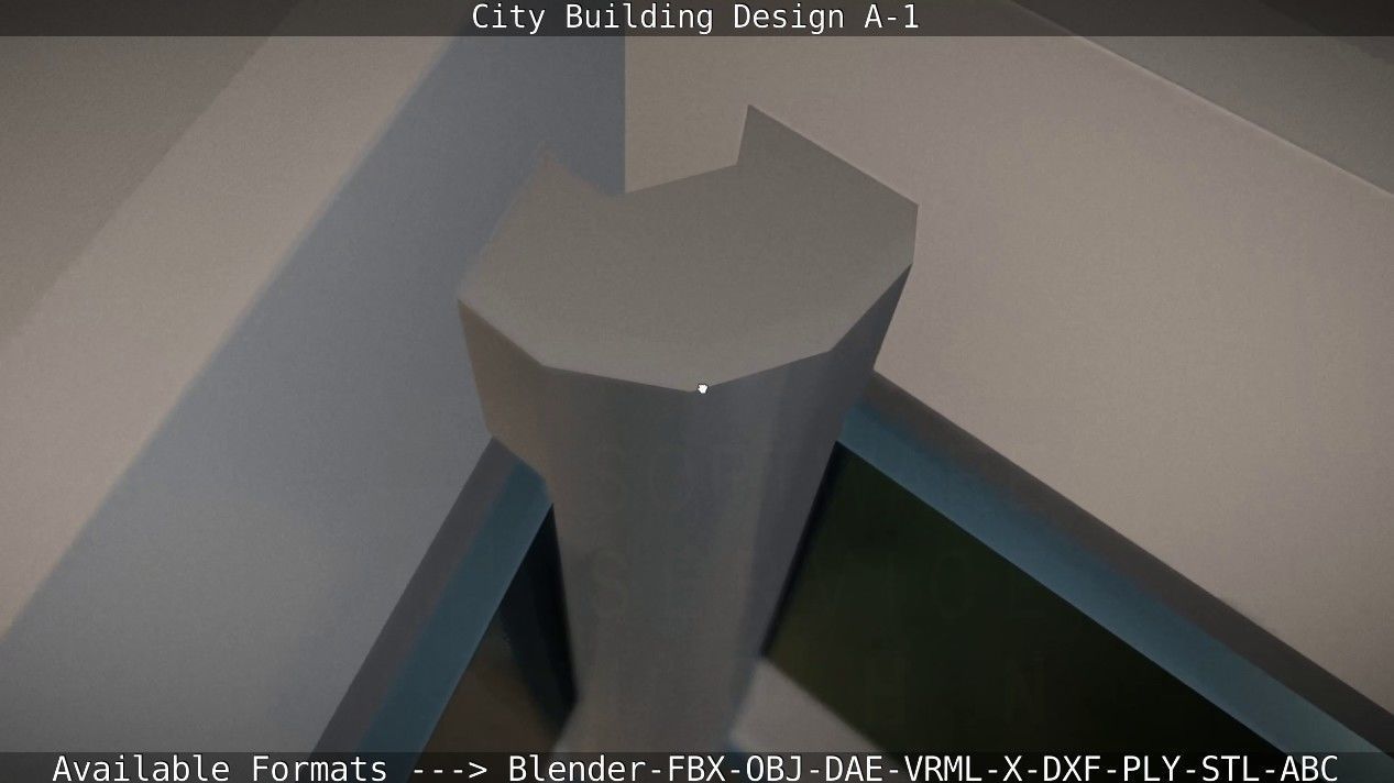 City Building Design A-1 Low-poly 3D model_54
